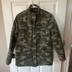 Me Jane Green Camouflage Utility Jacket